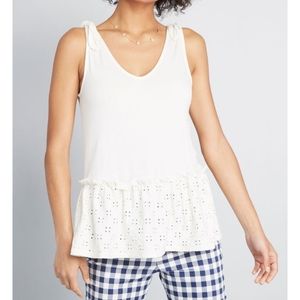 Peplum Direction Knit Tank Top
